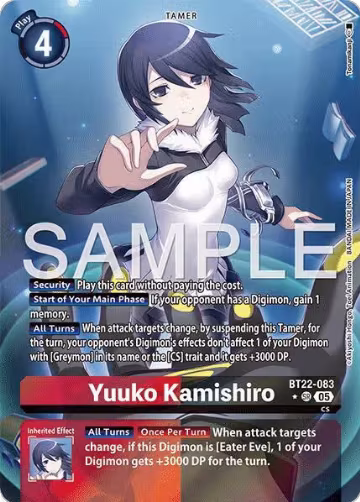 Yuuko Kamishiro (Alternate Art) (BT22-083 SR), Cyber Eden — Digimon card price