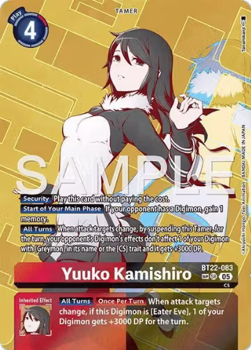 Yuuko Kamishiro (SP) (BT22-083 SR) — card price
