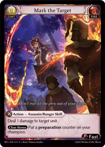 Mark the Target (017), Supporter Pack 3 — Grand Archive card price