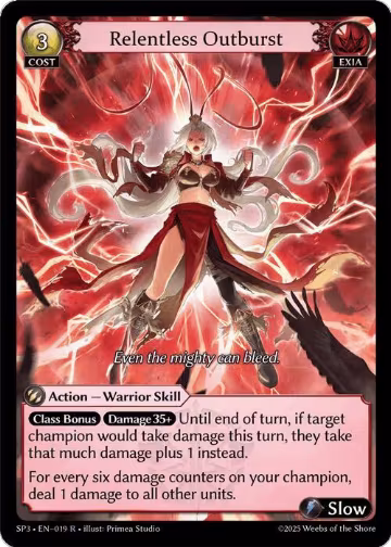 Relentless Outburst (019), Supporter Pack 3 — Grand Archive card price