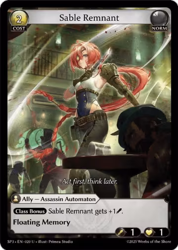 Sable Remnant (020), Supporter Pack 3 — Grand Archive card price