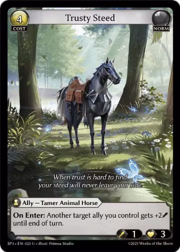 Trusty Steed (025), Supporter Pack 3 — Grand Archive card price