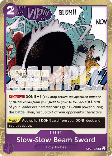 Slow-Slow Beam Sword (Judge Pack Vol. 6) (OP07-076), One Piece Promotion Cards — One Piece card price