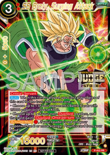 SS Broly, Surging Attack (Judge Pack Vol.17) (Store) (P-453), Judge Promotion Cards — DB Super card price