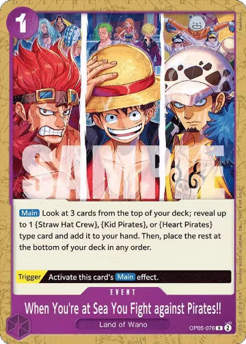 When You're at Sea You Fight against Pirates!! (2025 Pirates League Store Qualifier) (OP05-076), One Piece Promotion Cards — One Piece card price