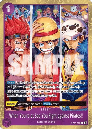 When You're at Sea You Fight against Pirates!! (2025 Pirates League Store Qualifier Winner) (OP05-076), One Piece Promotion Cards — One Piece card price