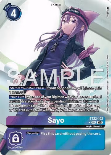 Sayo (Alternate Art) (BT22-102 SEC), Cyber Eden — Digimon card price