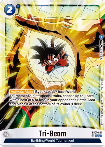 Tri-Beam (Limited Pack 02) (SB01-021), Tournament and Championship Promos — DB Fusion card price