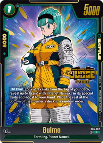 Bulma (Judge Pack (Event Judge) 04) (FB05-062), Tournament and Championship Promos — DB Fusion card price