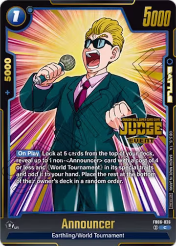 Announcer (Judge Pack (Event Judge) 04) (FB06-026), Tournament and Championship Promos — DB Fusion card price
