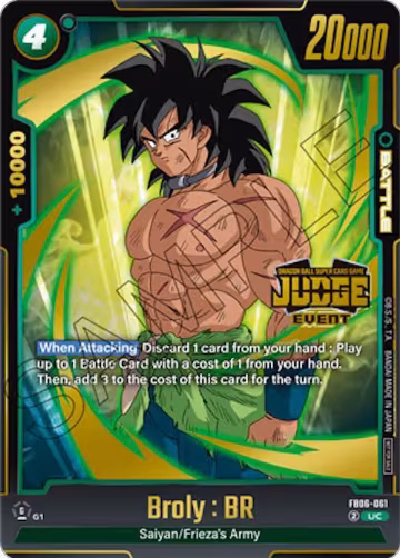 Broly : BR (Judge Pack (Event Judge) 04) (FB06-061), Tournament and Championship Promos — DB Fusion card price