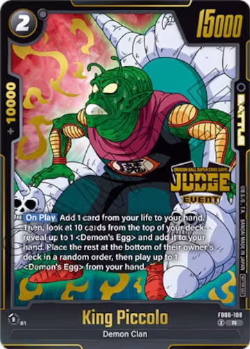 King Piccolo (Judge Pack (Event Judge) 04) (FB06-108), Tournament and Championship Promos — DB Fusion card price