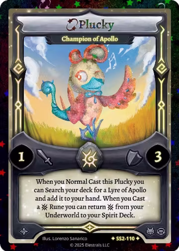 Plucky - Champion of Apollo (Stellar) (SS2-110), Shattered Stars Chapter 2 [SS2] — Elestrals card price