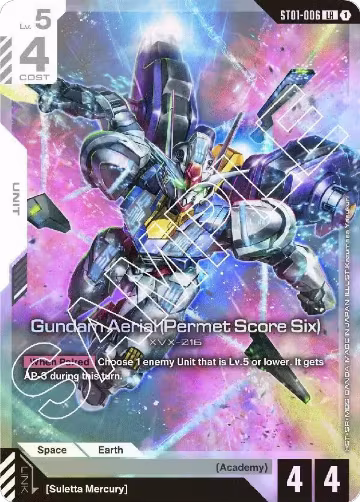 Gundam Aerial (Permet Score Six) (ST01-006), Starter Deck 01: Heroic Beginnings — Gundam card price