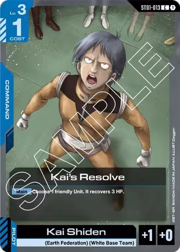 Kai's Resolve (ST01-013), Starter Deck 01: Heroic Beginnings — Gundam card price