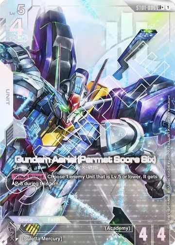 Gundam Aerial (Permet Score Six) (LR+) (ST01-006) — card price