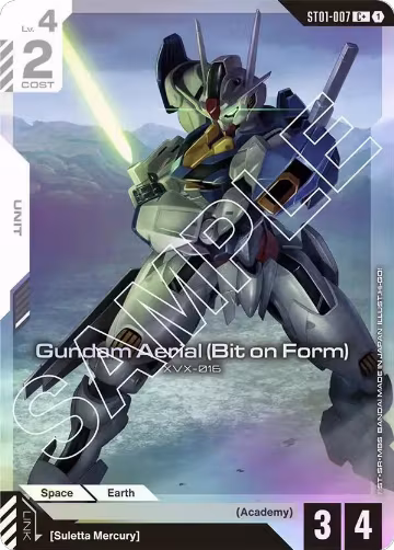 Gundam Aerial (Bit on Form) (C+) (ST01-007), Starter Deck 01: Heroic Beginnings — Gundam card price