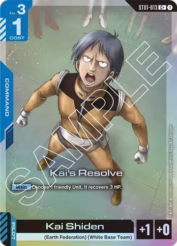 Kai's Resolve (C+) (ST01-013), Starter Deck 01: Heroic Beginnings — Gundam card price