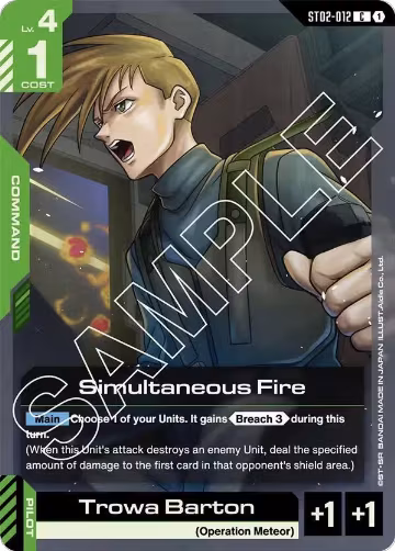Simultaneous Fire (ST02-012), Starter Deck 02: Wings of Advance — Gundam card price
