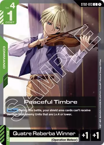 Peaceful Timbre (ST02-013), Starter Deck 02: Wings of Advance — Gundam card price