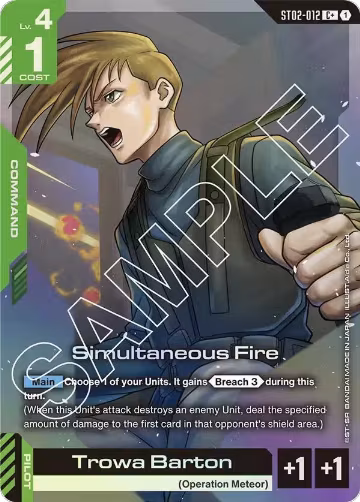 Simultaneous Fire (C+) (ST02-012), Starter Deck 02: Wings of Advance — Gundam card price