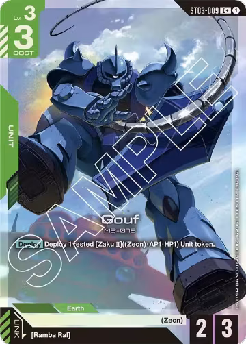 Gouf (C+) (ST03-009), Starter Deck 03: Zeon's Rush — Gundam card price