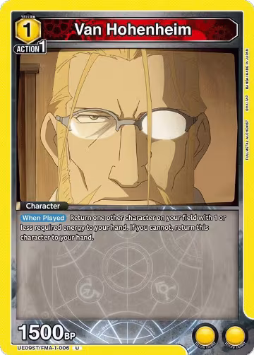 Van Hohenheim (UE09ST/FMA-1-006), FULLMETAL ALCHEMIST Starter Deck — Union Arena card price