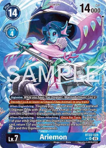 Ariemon (Alternate Art) (BT22-028 SR), Cyber Eden — Digimon card price