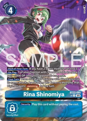 Rina Shinomiya (Alternate Art) (BT22-085 R), Cyber Eden — Digimon card price
