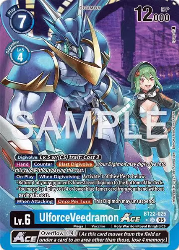 UlforceVeedramon ACE (Alternate Art) (BT22-025 SR), Cyber Eden — Digimon card price