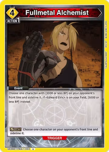 Fullmetal Alchemist (UE09ST/FMA-1-033), FULLMETAL ALCHEMIST Starter Deck — Union Arena card price