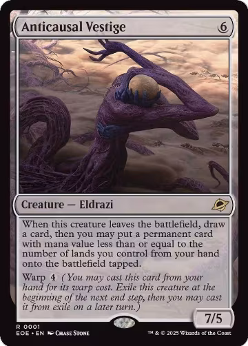 Anticausal Vestige (1), Edge of Eternities — Magic card price