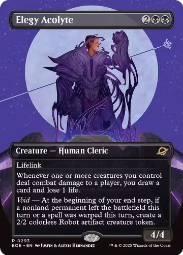 Elegy Acolyte (Borderless) (293), Edge of Eternities — Magic card price