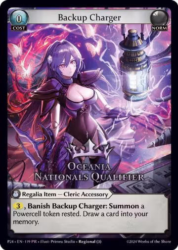 Backup Charger (Oceania Nationals Qualifier) (119), Region Exclusive Promotional Cards — Grand Archive card price