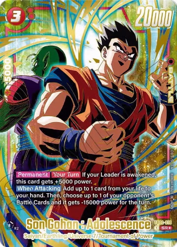 Son Gohan : Adolescence (1st Anniversary Set) (FB02-018), Fusion World Promotion Cards and Packs — DB Fusion card price