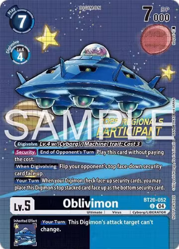 Oblivimon (Regionals 25-26 Season 2 Participant) (BT20-052 U), Release Special Booster 2.0 — Digimon card price