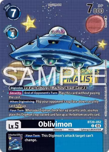 Oblivimon (Regionals 25-26 Season 2 Finalist) (BT20-052 U), Release Special Booster 2.0 — Digimon card price