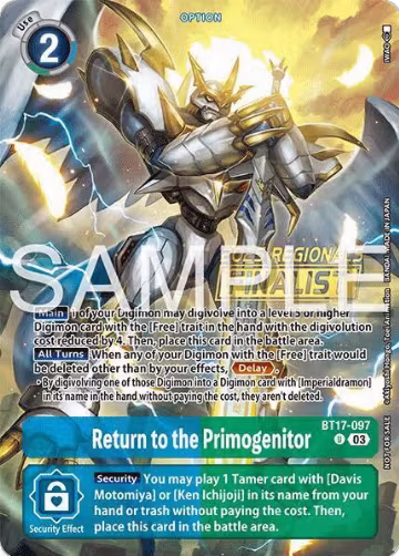 Return to the Primogenitor (Regionals 25-26 Season 2 Finalist) (BT17-097 U), Secret Crisis — Digimon card price