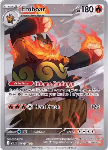 Emboar - 098/086 (098/086), White Flare — Pokémon card price