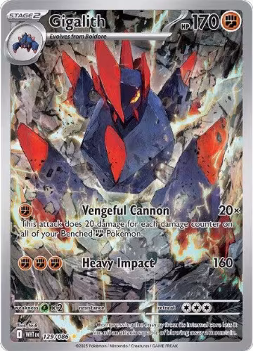 Gigalith - 129/086 (129/086), White Flare — Pokémon card price