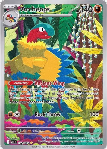 Archeops - 132/086 (132/086), White Flare — Pokémon card price