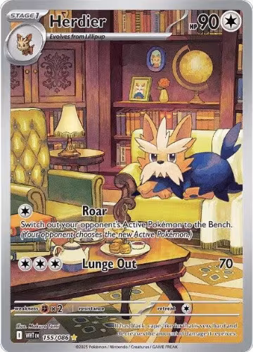 Herdier - 155/086 (155/086), White Flare — Pokémon card price