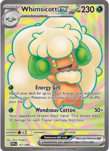 Whimsicott ex - 157/086 (157/086), White Flare — Pokémon card price