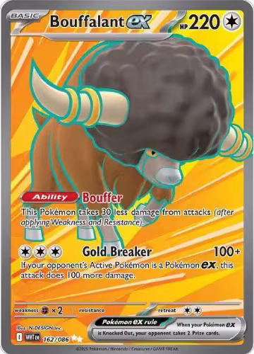 Bouffalant ex - 162/086 (162/086), White Flare — Pokémon card price