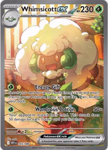 Whimsicott ex - 165/086 (165/086), White Flare — Pokémon card price