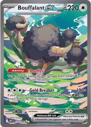 Bouffalant ex - 170/086 (170/086), White Flare — Pokémon card price