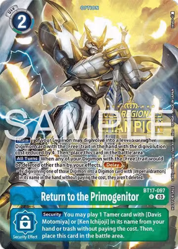 Return to the Primogenitor (Regionals 25-26 Season 2 Champion) (BT17-097 U), Secret Crisis — Digimon card price
