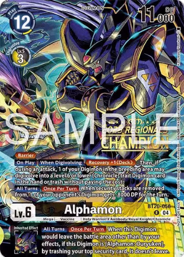 Alphamon (Regionals 25-26 Season 2 Champion) (BT20-056 R), Release Special Booster 2.0 — Digimon card price