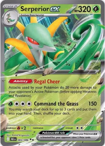 Serperior ex (003/086), Black Bolt — Pokémon card price