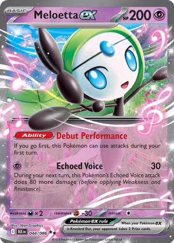 Meloetta ex (044/086), Black Bolt — Pokémon card price